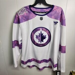 Winnipeg Jets Hockey Fight Cancer 2024‎ Jersey Mens XL NHL MSRP $129.99